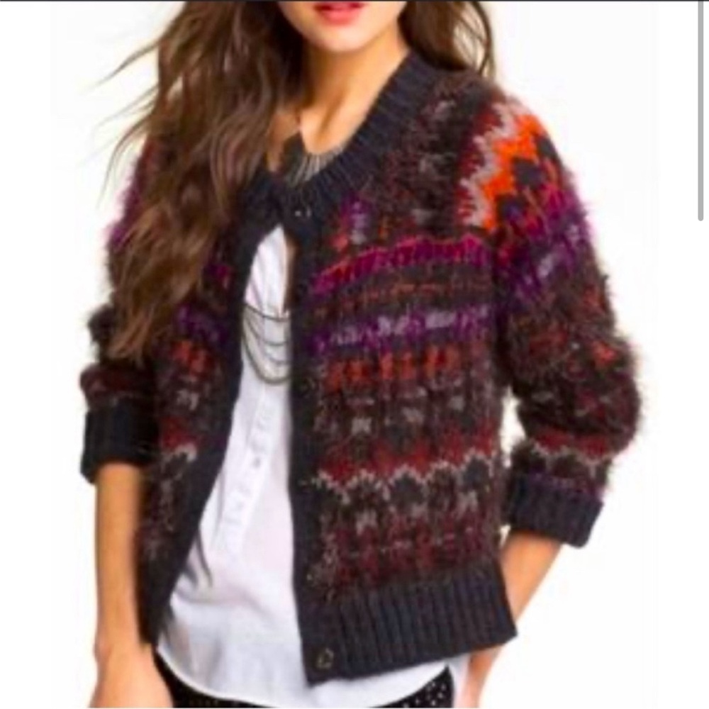 FREE PEOPLE Nordic Parti Eyelash Cardigan